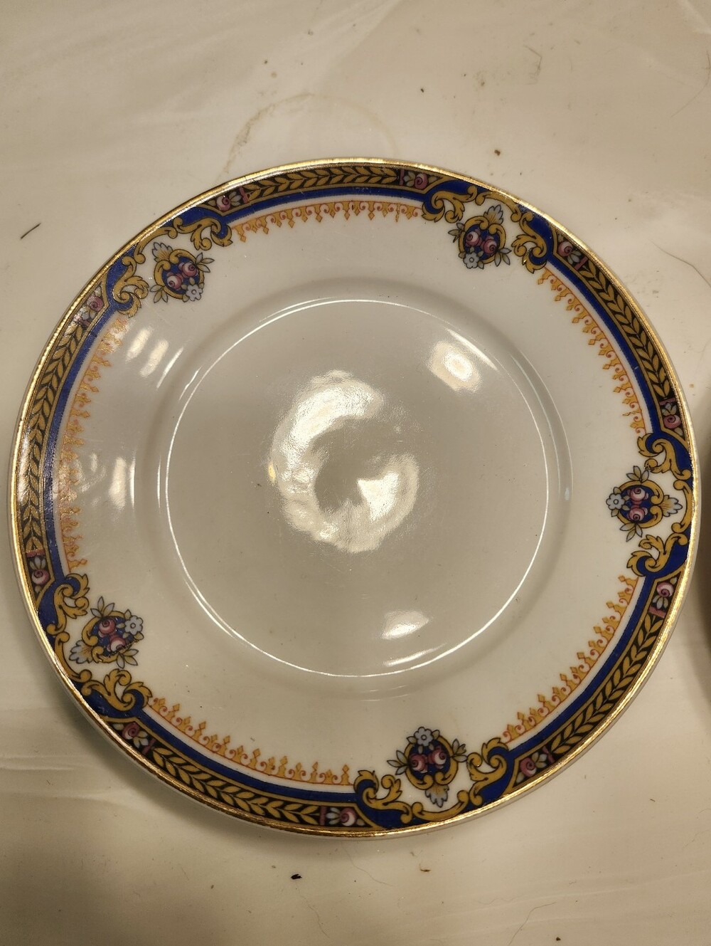 Vintage UNION CÉRAMIQUE Limoges UNIQUE 1929 Dessert Plate, Roses Set of 2